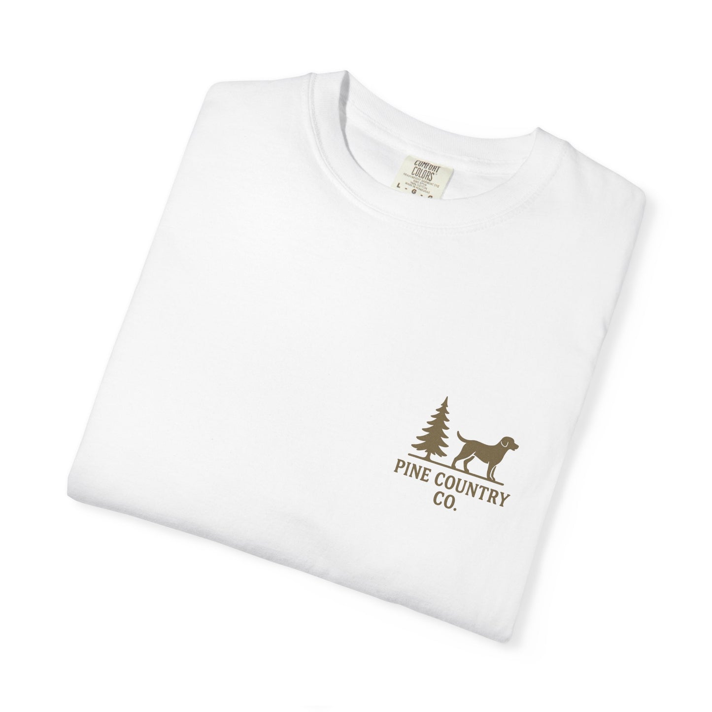 Campfire & Pines Comfort Colors® T-Shirt – Rustic Texas Graphic Tee for Camping, Trails & Outdoor Life