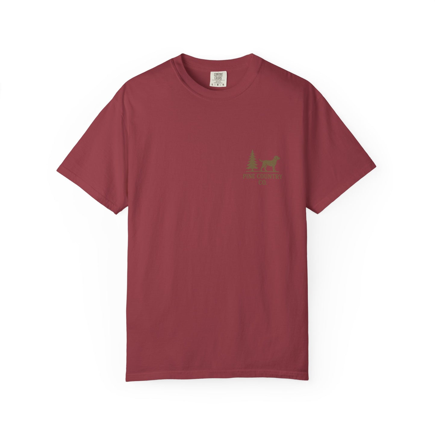 Campfire & Pines Comfort Colors® T-Shirt – Rustic Texas Graphic Tee for Camping, Trails & Outdoor Life