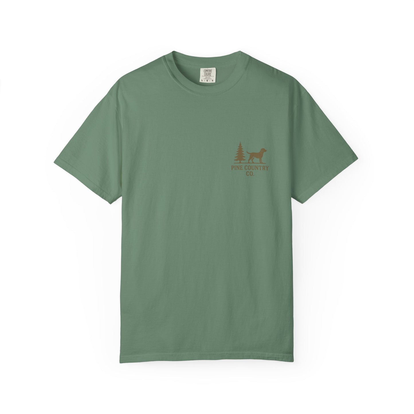 Campfire & Pines Comfort Colors® T-Shirt – Rustic Texas Graphic Tee for Camping, Trails & Outdoor Life