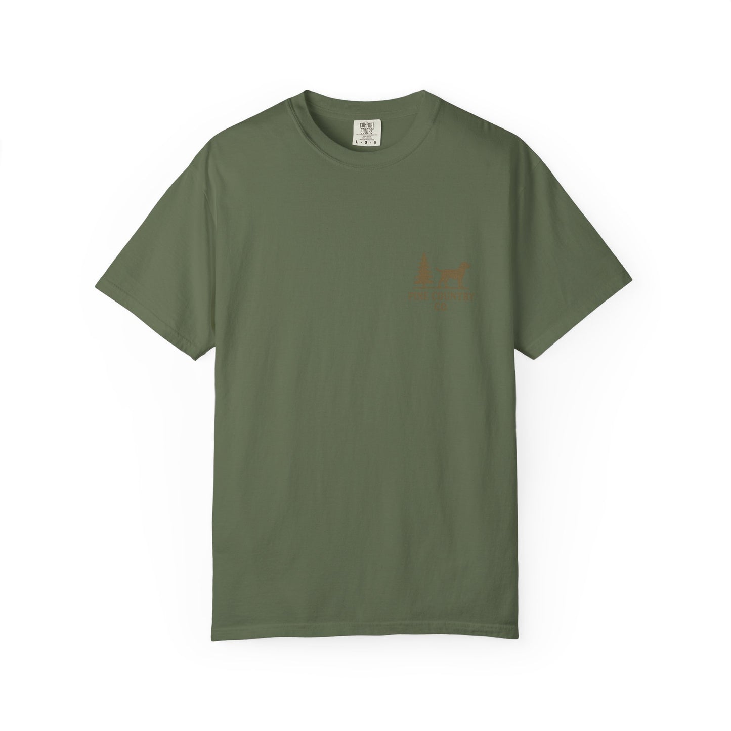 Campfire & Pines Comfort Colors® T-Shirt – Rustic Texas Graphic Tee for Camping, Trails & Outdoor Life