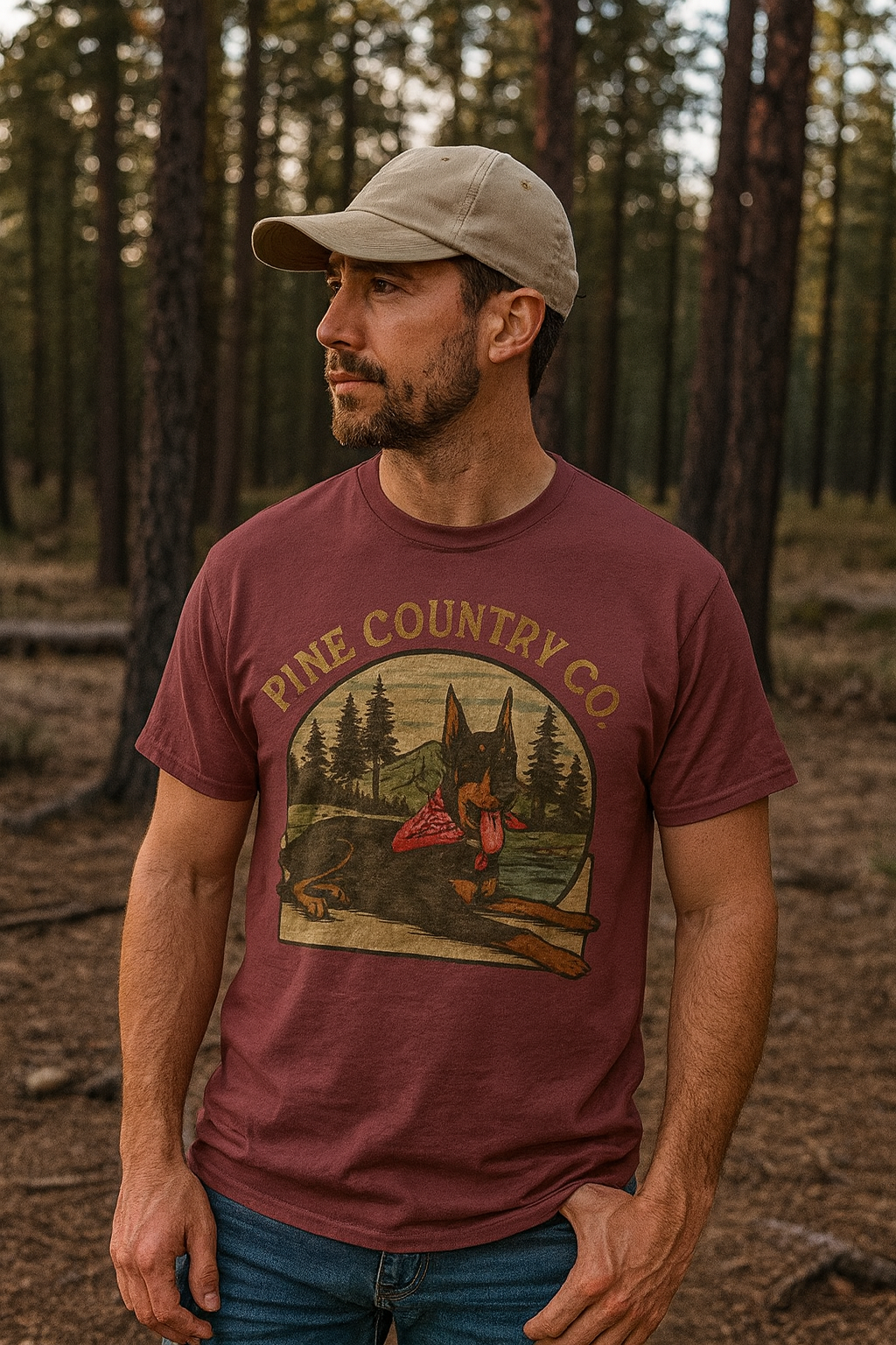 Vintage Rustic Doberman Tee – Pine Country Co.