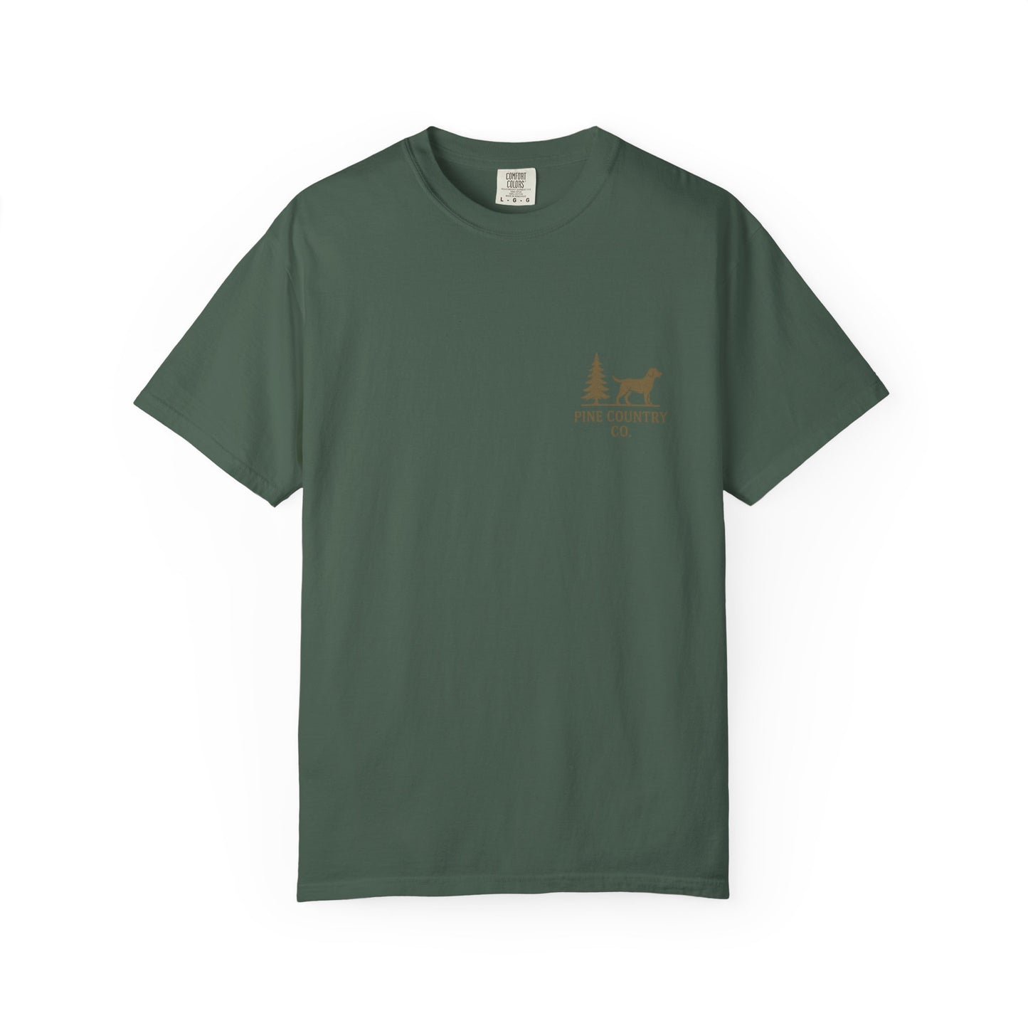 Campfire & Pines Comfort Colors® T-Shirt – Rustic Texas Graphic Tee for Camping, Trails & Outdoor Life