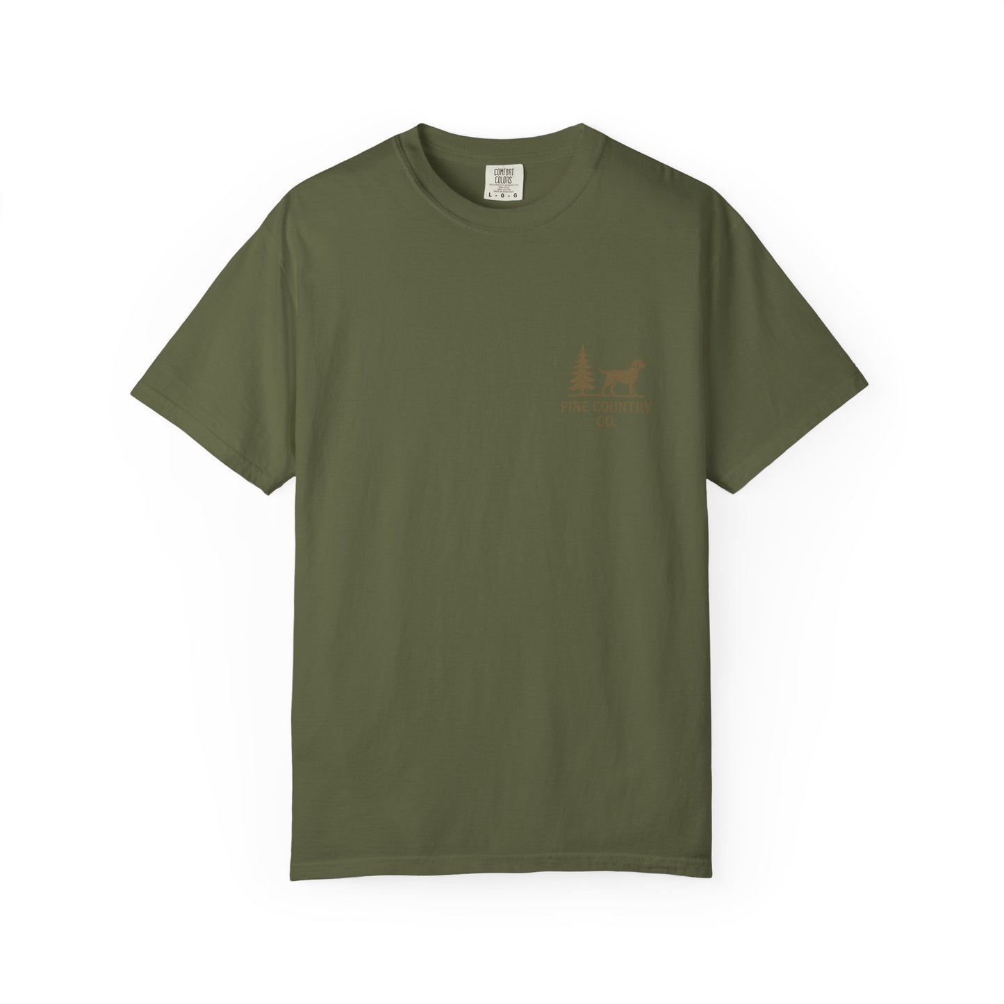 Campfire & Pines Comfort Colors® T-Shirt – Rustic Texas Graphic Tee for Camping, Trails & Outdoor Life